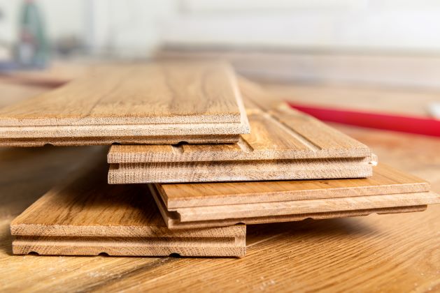 Side View of Engineered Hardwood Flooring 